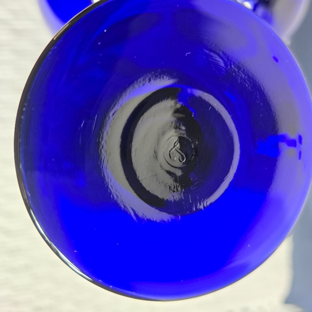 Vtg Libbey Premiere Cobalt Blue Water/Wine Glass Goblets 7.25" 12 oz Set Of 4 - Picture 5 of 10